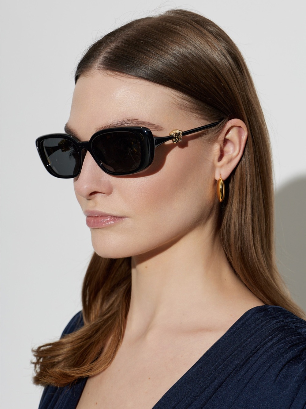Versace Black Sunglasses with Gold Medusa Accent